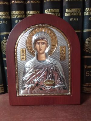 Püha Paraskeeva ikoon (hõbetatud, 19 cm x 15 cm)