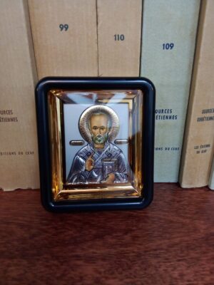 Väike lauaikoon, püha Nikolai (ca 7 x 6 cm)
