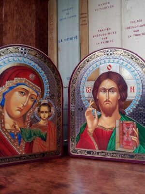 Kristuse ja Jumalaema kaksikikoon (ca 11,5 x 8,8 cm)