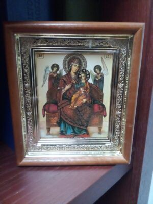 Jumalaema (II) ikoon (puitraamis, ca 17 x 14,5 cm)