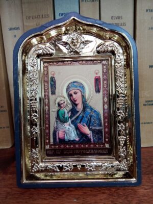 Jumalaema (Jeruusalemma) ikoon (ca 13,8 x 9,8 cm, kuldse raamiga 4)