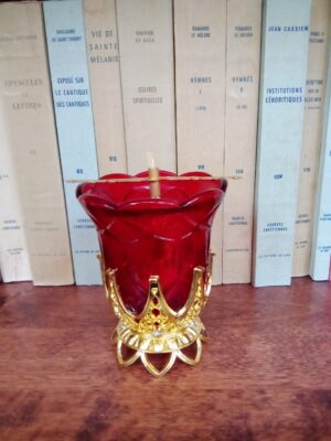 Punane õlilamp tahi ja tahihoidjaga