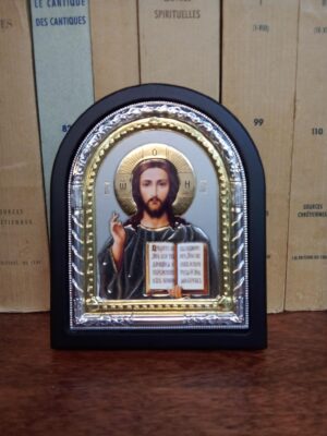 Kristuse ikoon (musta raamiga, ca 10,7 x 8,7 cm)