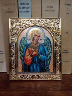 Kaitseingli ikoon (kuldse raamiga, ca 12,3 x 10,3 cm)