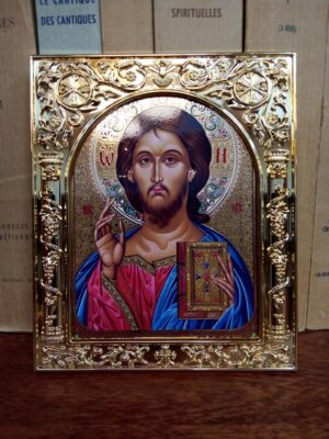 Kristuse ikoon (kuldse raamiga, ca 12,3 x 10,3 cm)