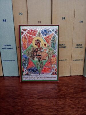 Väike Jumalaema (põlev põõsas) ikoon (ca 8,5 x 6 cm)