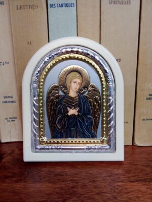 Kaitseingli ikoon (heleda raamiga, ca 10,7 x 8,7 cm)