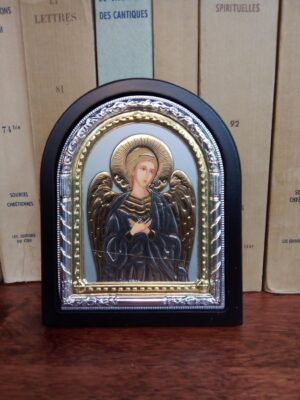 Kaitseingli ikoon (musta raamiga, ca 10,7 x 8,7 cm)