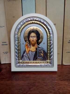 Kristuse ikoon (heleda raamiga, ca 10,7 x 8,7 cm)