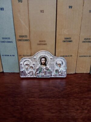 Kristuse, Jumalaema ja püha Nikolai kolmikikoon (ca 6,8 x 4 cm)