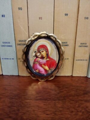 Jumalaema ikoon I (ovaalne, ca 7 x 6 cm)