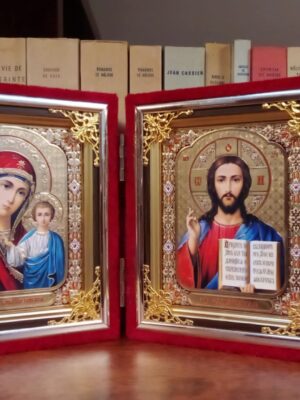 Kristuse ja Jumalaema kaksikikoon (punane I, ca 16 x 13,5 cm)