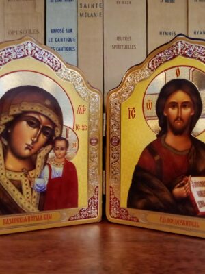 Kristuse ja Jumalaema (Kaasani) kokkupandav kaksikikoon (13,4 x 11 cm)