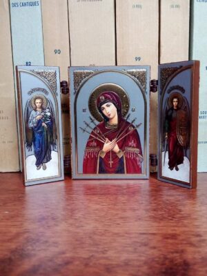 Mõõkadega Jumalaema kokkupandav ikoon (inglitega)